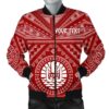 Bomber Jacket Tahiti Personalised - Tahiti Seal In Polynesian Tattoo Style (Red) -BN25 Bomber Jacket