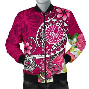 Bomber Jacket Tahiti - Turtle Plumeria (Pink) - BN18 Bomber Jacket