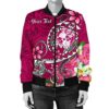 Bomber Jacket Tonga Custom Personalised - Turtle Plumeria (Pink) - BN18 Bomber Jacket