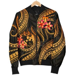 Bomber Jacket Tonga Polynesian Gold Plumeria - BN11 Bomber Jacket