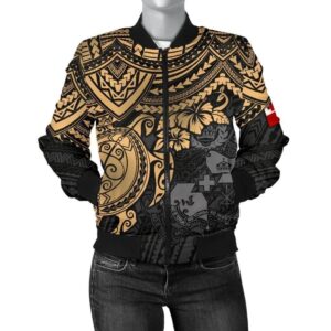 Bomber Jacket Tonga Polynesian - Golden Turtle - BN15 Bomber Jacket