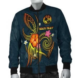 Bomber Jacket Tonga Polynesian Personalised - Legend of Tonga (Blue) - BN15 Bomber Jacket
