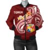 Bomber Jacket Tonga - Tonga Coat Of Arms With Polynesian Patterns - BN25 Bomber Jacket