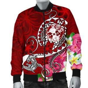 Bomber Jacket Tonga - Turtle Plumeria (Red) - BN18 Bomber Jacket