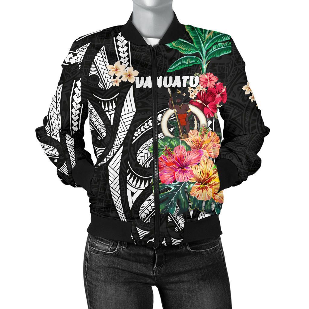 Bomber Jacket Vanuatu Coat Of Arms Polynesian With Hibiscus TH5 Bomber Jacket Bomber Jacket Vanuatu Coat Of Arms Polynesian With Hibiscus TH5 Bomber Jacket