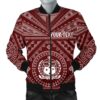 Bomber Jacketamoa Personalised - Samoa Seal In Polynesian Tattoo Style (Red) - BN25 Bomber Jacket
