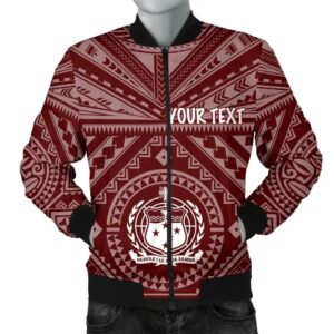 Bomber Jacketamoa Personalised - Samoa Seal In Polynesian Tattoo Style (Red) - BN25 Bomber Jacket