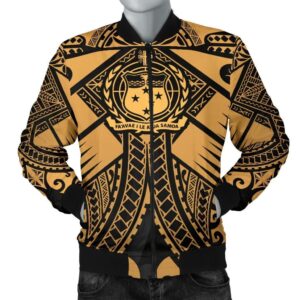 Bomber Jacketamoa Polynesian - Samoa Gold Seal with Polynesian Tattoo - BN18 Bomber Jacket