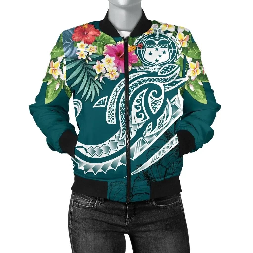 Bomber Jacketamoa Polynesian - Summer Plumeria - BN15 Bomber Jacket Bomber Jacketamoa Polynesian - Summer Plumeria - BN15 Bomber Jacket