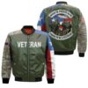 Born In Puerto Rico Proud To Be A Veteran Camouflage Design 3D Printed T Shirt Bomber Jacket