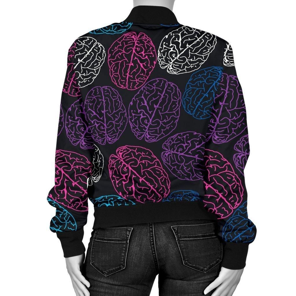 Brain-Pattern-Print-Women-Casual-Bomber-Jacket-2