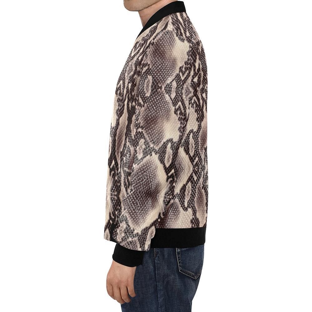 Brown-Snakeskin-Python-Skin-Pattern-Print-Mens-Bomber-Jacket-1