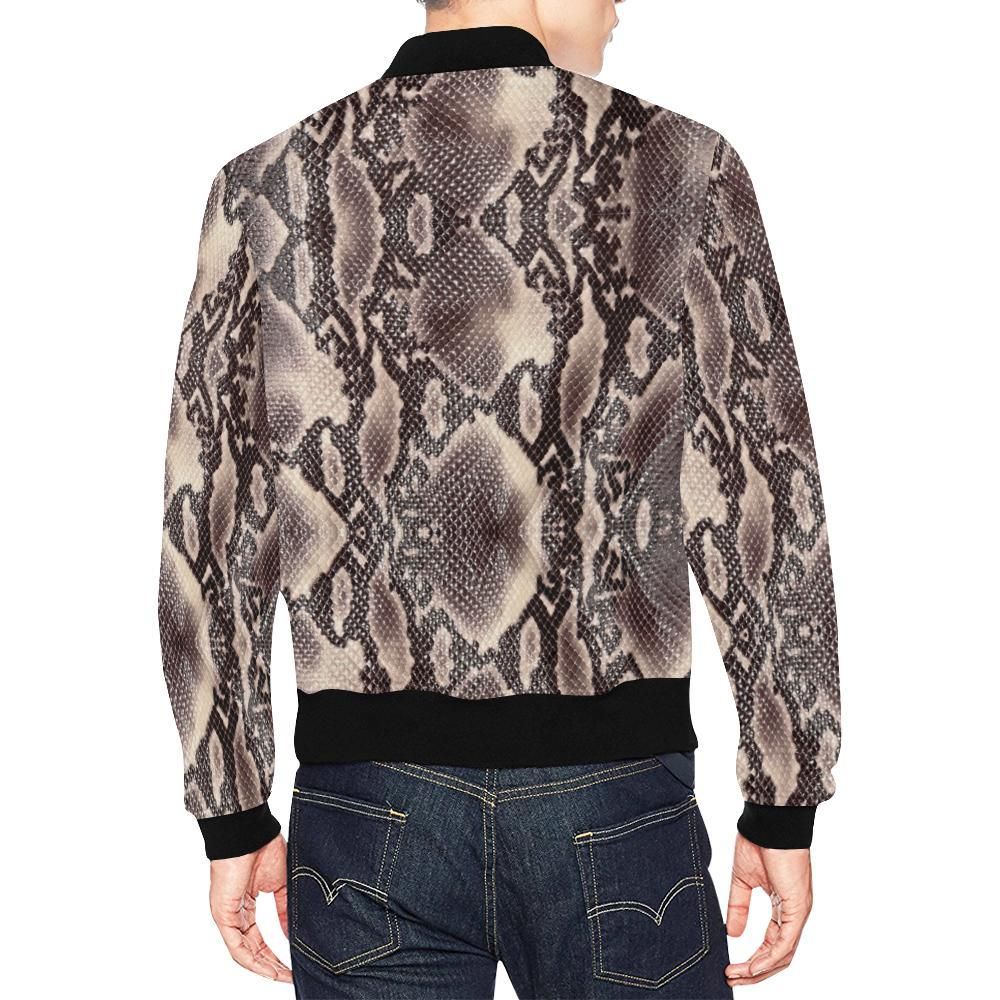 Brown-Snakeskin-Python-Skin-Pattern-Print-Mens-Bomber-Jacket-2
