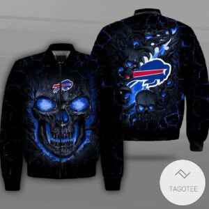 Buffalo Bills Lava Skull Full Print Bomber Jacket