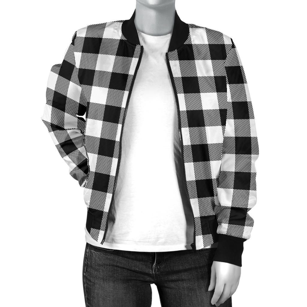 Buffalo-Plaid-Womens-Bomber-Jacket-White-Black-A10-Bomber-Jacket-2
