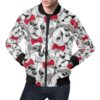 Bulldog Tuxedo Pattern Print Mens Bomber Jacket