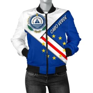 Cabo Verde Women's Bomber Jacket - Cabo Verde Flag And Coat Of Arms - BN25 Bomber Jacket