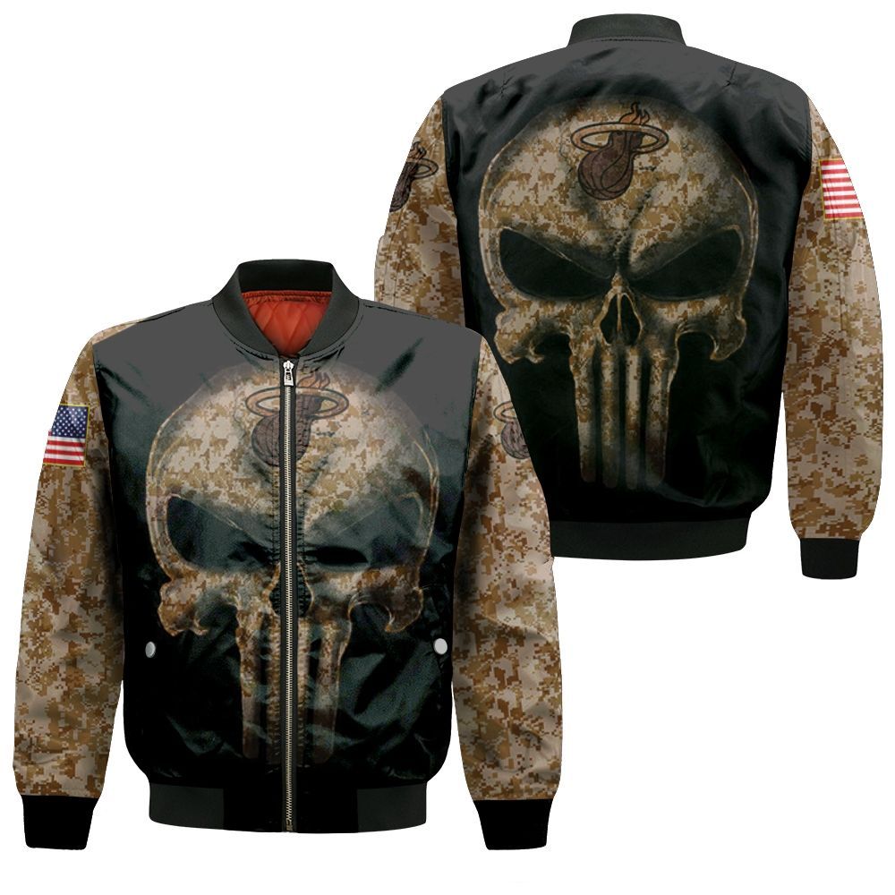 Camouflage Skull Heat American Flag Bomber Jacket Camouflage Skull Heat American Flag Bomber Jacket