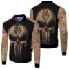 Camouflage Skull Marlins American Flag Bomber Jacket