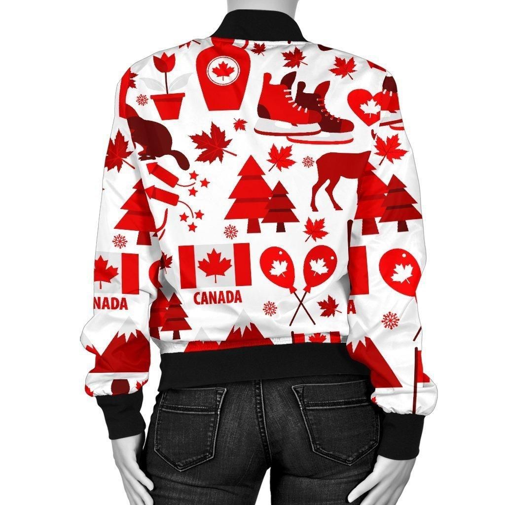 Canada-Love-Pattern-Print-Women-Casual-Bomber-Jacket-2