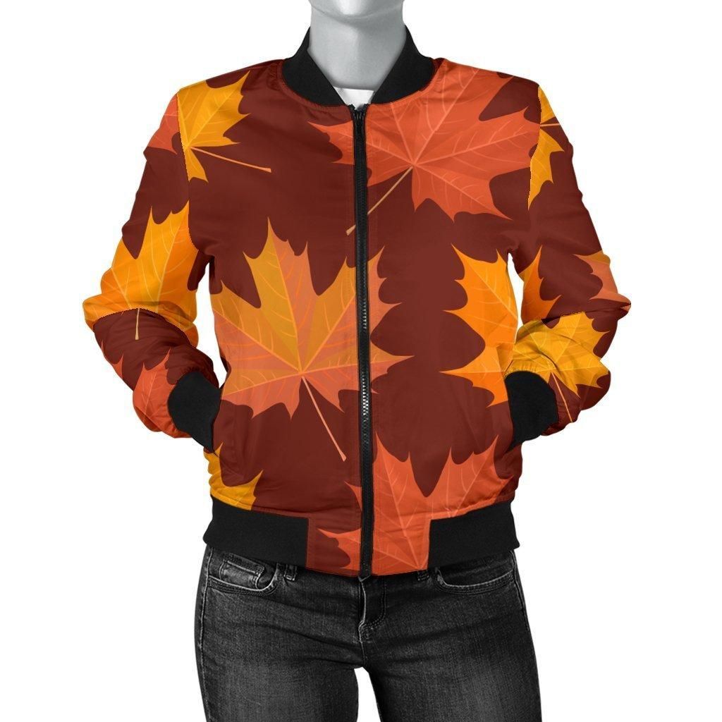 Canada-Print-Pattern-Women-Casual-Bomber-Jacket-1