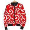Candy Cane Pattern Print Women Casual Bomber Jacket