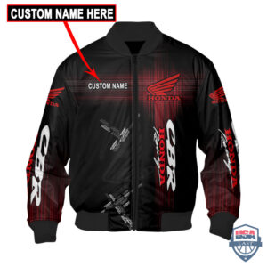 Cbr Honda Racing Flash Custom Name Bomber Jacket