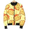 Cheese Print Pattern Women Casual Bomber Jacket