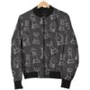 Chess Print Pattern Women Casual Bomber Jacket