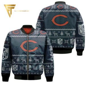Chicago Bears Ugly Christmas Full Print Bomber Jacket