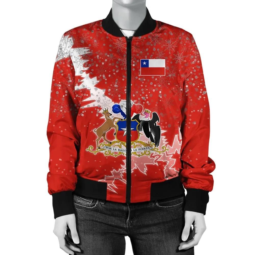 Chile Christmas Coat Of Arms Women Bomber Jacket X Style J78 Bomber Jacket Chile Christmas Coat Of Arms Women Bomber Jacket X Style J78 Bomber Jacket