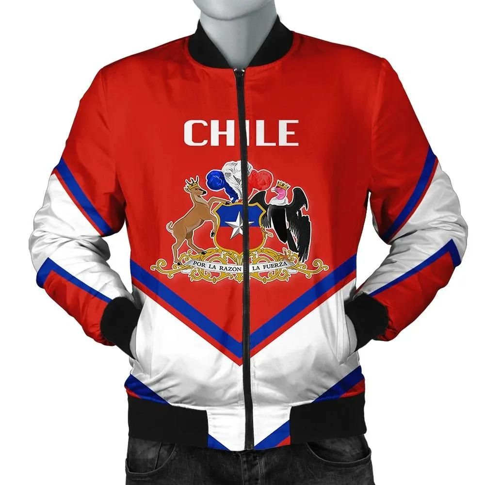 Chile Coat Of Arms Men Bomber Jacket Lucian Style J5W Bomber Jacket Chile Coat Of Arms Men Bomber Jacket Lucian Style J5W Bomber Jacket