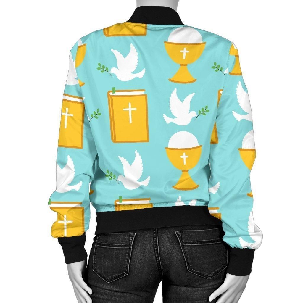 Christian-Dove-Pattern-Print-Women-Casual-Bomber-Jacket-2