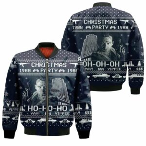 Christmas 1988 Party Ho Ho Ho Yippee Ki Yay Die Hard 3D T Shirt Hoodie Sweate Jersey Bomber Jacket Model 1198 Bomber Jacket