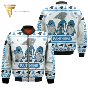 Christmas Gnomes Carolina Panthers Full Printing Bomber Jacket