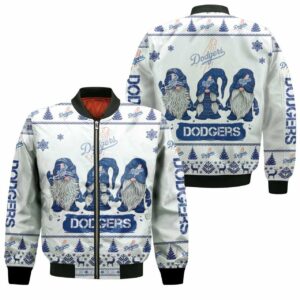 Christmas Gnomes Dodgers Ugly Sweatshirt Christmas 3D Bomber Jacket Model 1266 Bomber Jacket