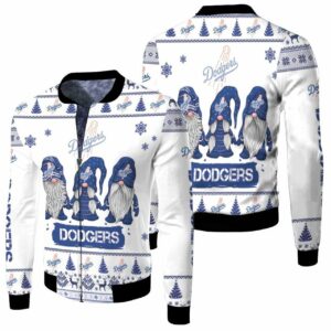 Christmas Gnomes Dodgers Ugly Sweatshirt Christmas 3D Bomber Jacket Model 1267 Bomber Jacket