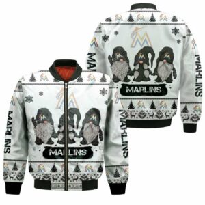Christmas Gnomes Marlins Ugly Sweatshirt Christmas 3D Bomber Jacket Model 1296 Bomber Jacket