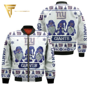 Christmas Gnomes New York Giants Full Printing Bomber Jacket