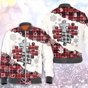 Christmas tartan autism 3D All Over Printed Shirt