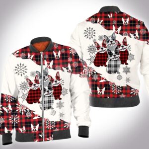 Christmas tartan frenchie 3D All Over Printed Shirt