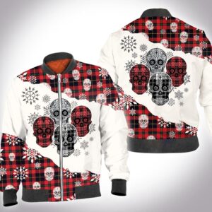 Christmas tartan skull 3D All Over Printed Shirt