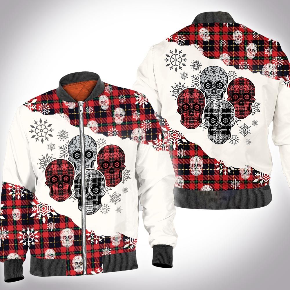 Christmas tartan skull 3D All Over Printed Shirt Christmas tartan skull 3D All Over Printed Shirt