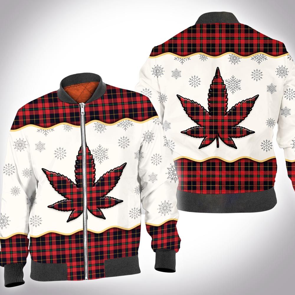 Christmas tartan weed 3D All Over Printed Shirt Christmas tartan weed 3D All Over Printed Shirt
