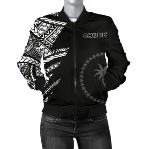 Chuuk Pattern Women's Bomber Jackets - Black Style - FSM - BN912 Bomber Jacket