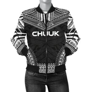 Chuuk Polynesian Chief Women'S Bomber Jacket - Black Version - Bn10 Bomber Jacket