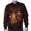 Chuuk Polynesian Men's Bomber Jacket - Legend of Chuuk (Red) - BN15 Bomber Jacket