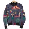 Circus Print Pattern Women Casual Bomber Jacket