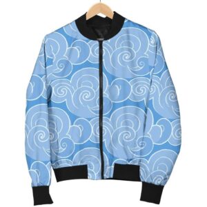 Cloud Pattern Print Women Casual Bomber Jacket