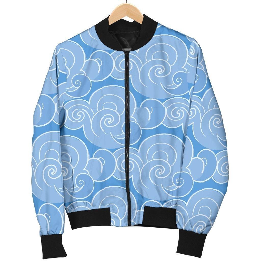 Cloud Pattern Print Women Casual Bomber Jacket Cloud Pattern Print Women Casual Bomber Jacket
